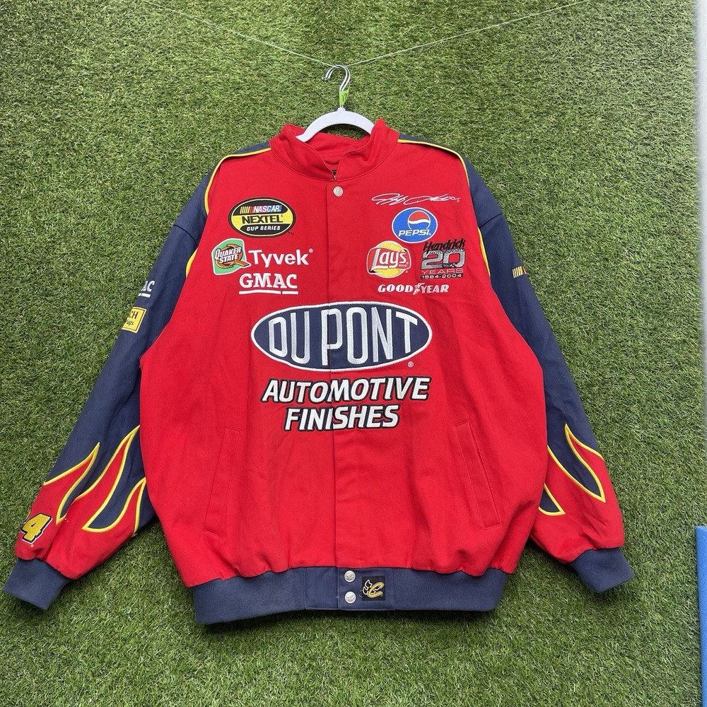 Jeff Gordon #24 DuPont Flames Racing Jacket Mens XL NASCAR Specialty Snap Close